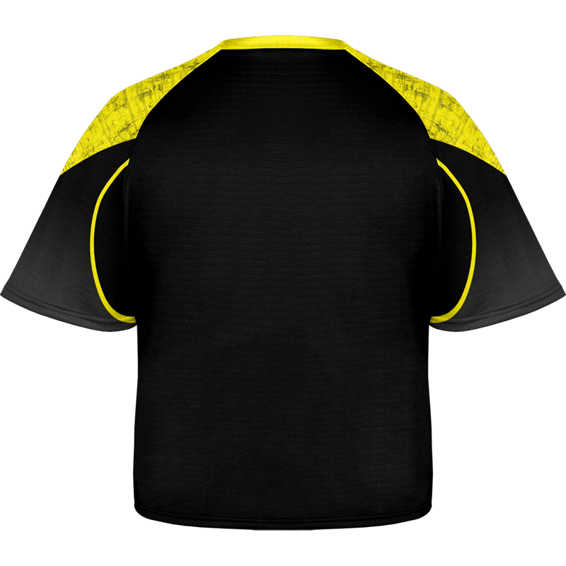 Black & Yelloy Colorblocked Printed Lacrosse Wear Jersey