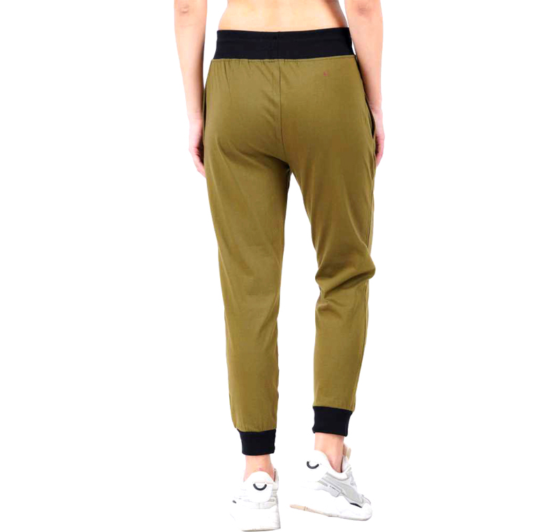 Women Solid Olive Track Pants